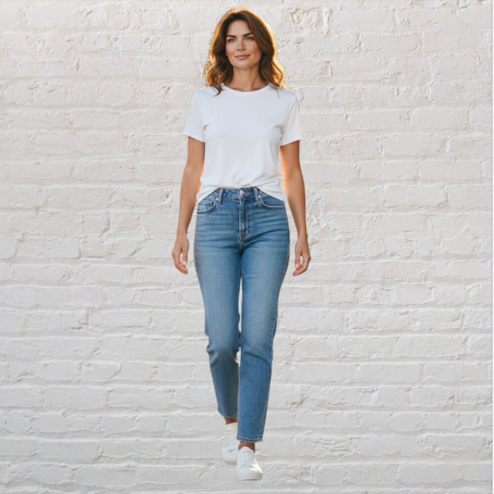 VINTAGE 90'S GUESS JEANS -- Low Waist, Boot Leg, Lt Blue, Style #1060 Never Worn